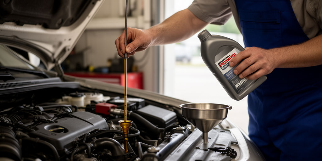 Проверка уровня масла механиком